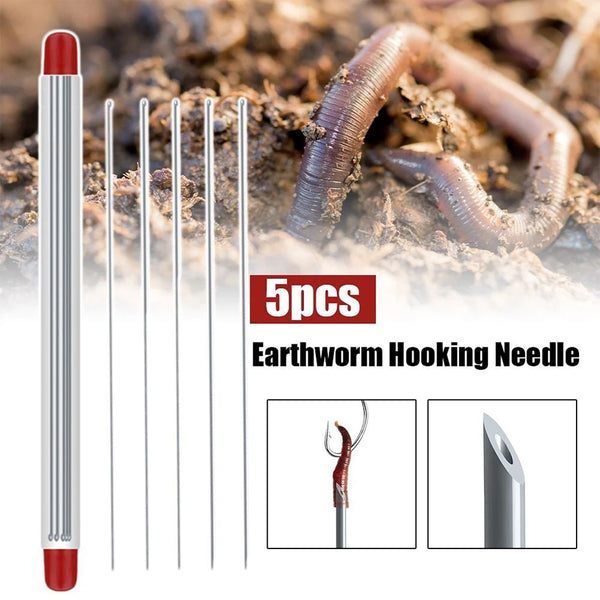 Worm Baiting Needle Fishing Tools Earthworm Hooking Pins Hollow Gas Needle