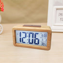 Digital Wooden Alarm Clock, Sensor Backlight Time Display Electronic Clocks