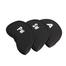 10pcs Golf Head Cover Club Iron Putter Head Protector Set Neoprene Black Newly