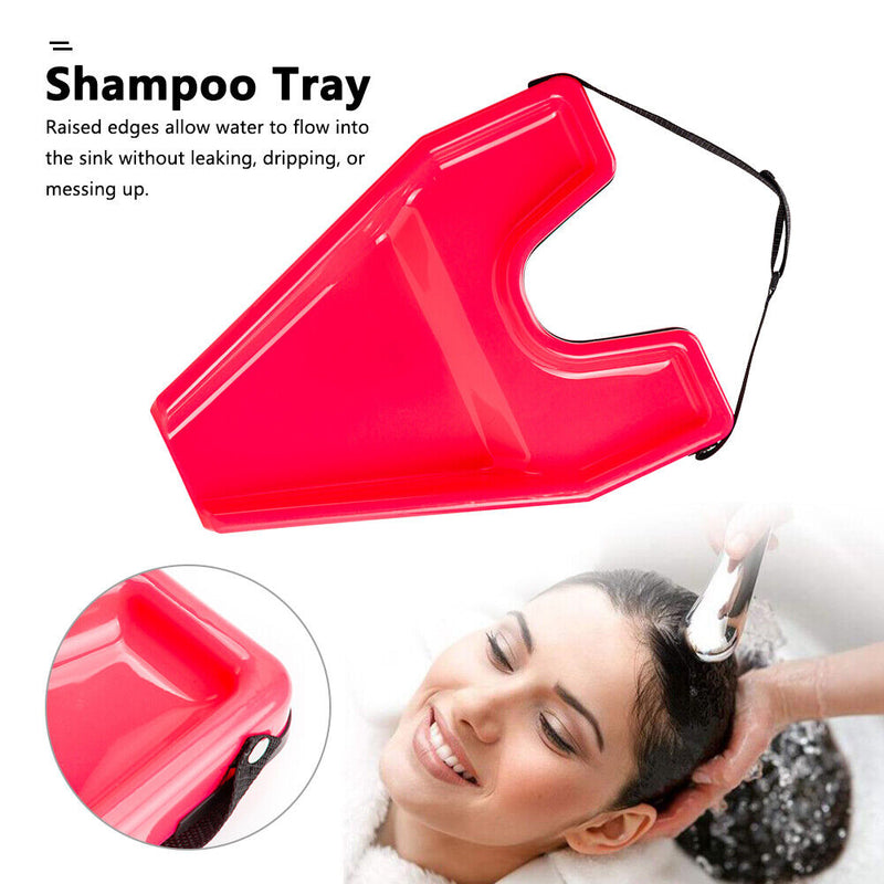 Portable Hair Washing Tray Patients Spa Neck Rest Professional Salon (Red) Newly
