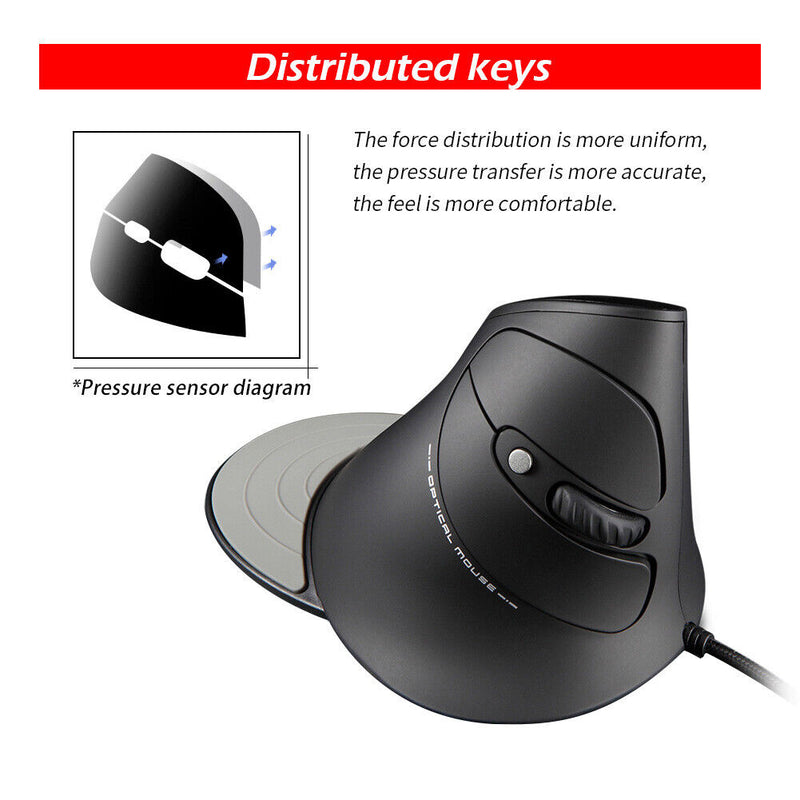 ZELOTES Gaming Mouse Upright Optical Mouse Wired 6 Button LED Desktop Game Mouse