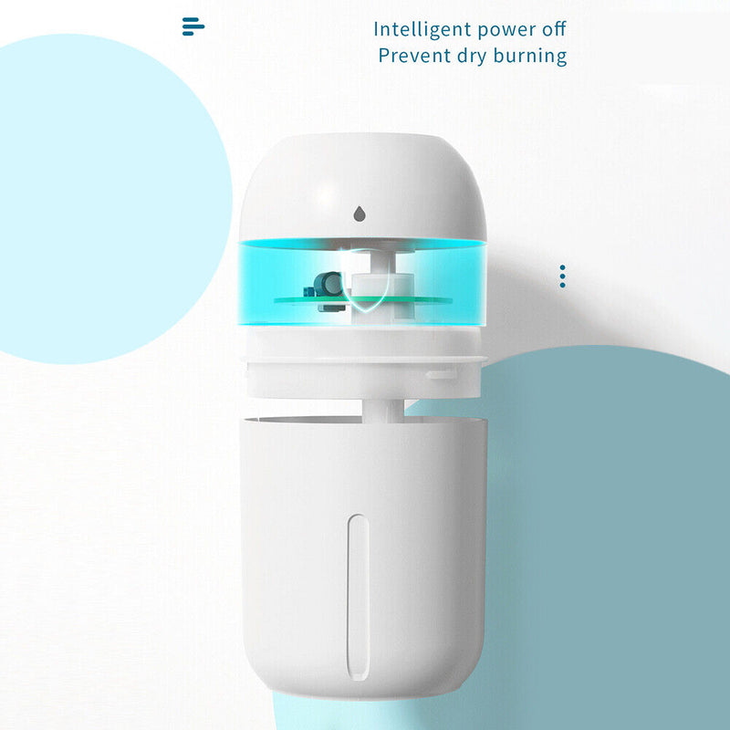 330ML Mini Ultrasonic Humidifier Silent USB Essential Oil Diffuser (White)