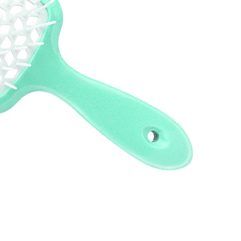 Hollow Detangling Hairdressing Comb Wet Dry Hair Scalp Plate Combs (Green)