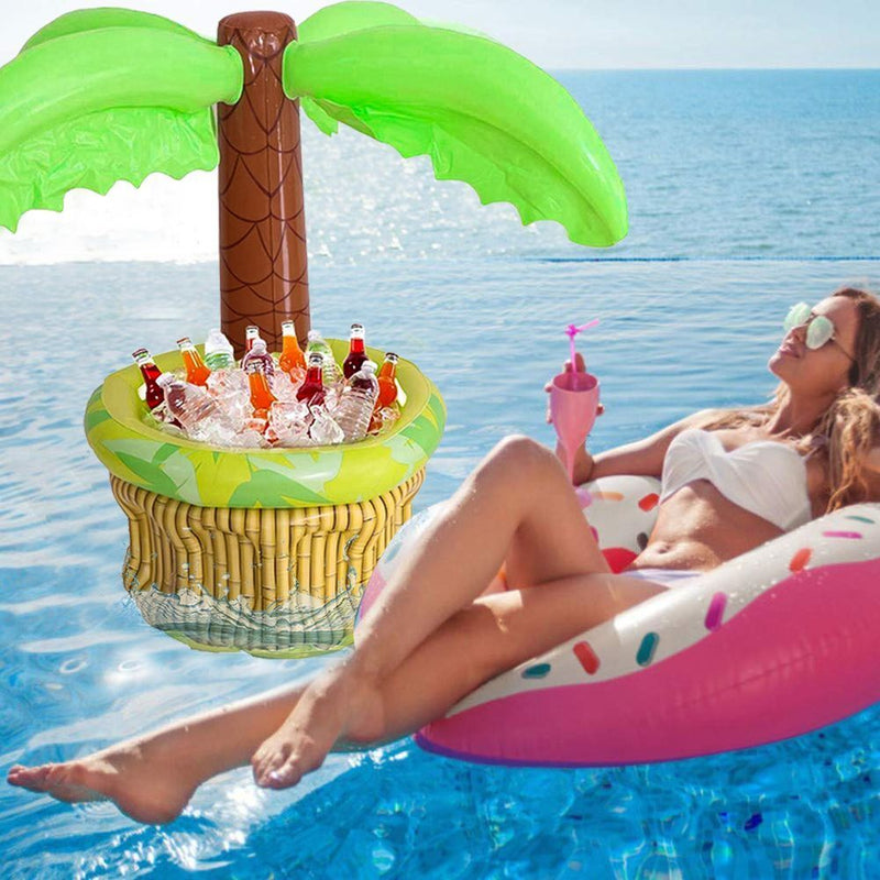 Drinks Palm Tree Inflatable Pool Float Drinking Cooler Coconut Tree Ice Bucket