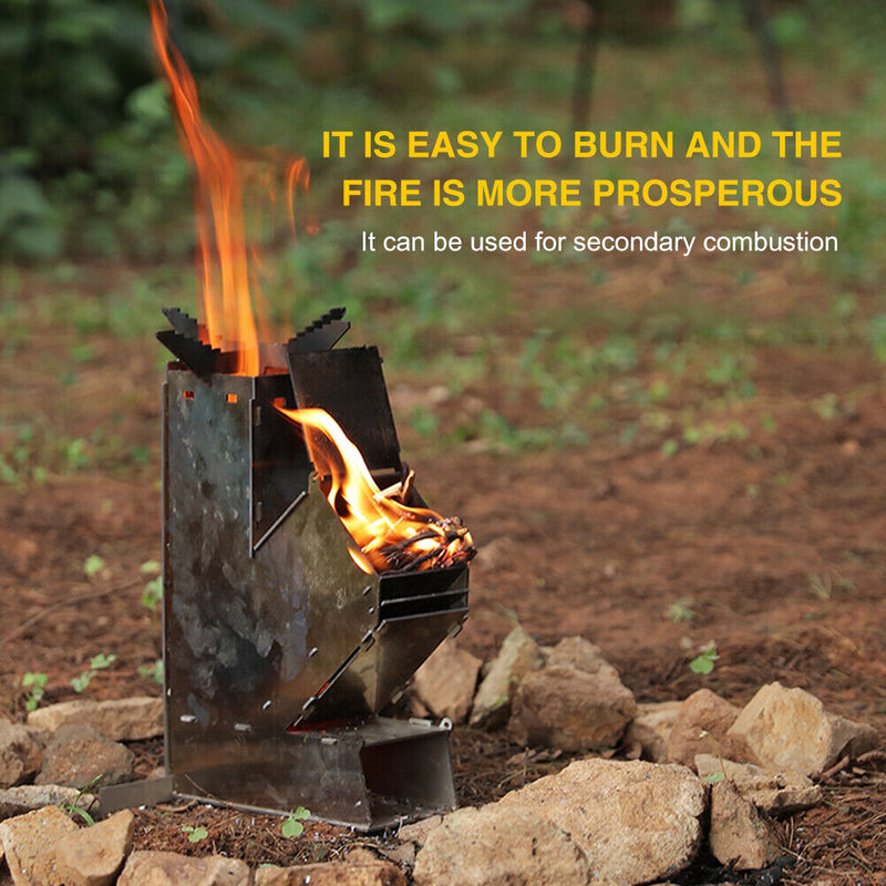 Firewood Stove Stainless Steel Outdoor Survival Camping Hiking Furnace Portable