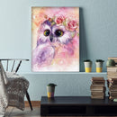 Full Embroidery Printed Pink Owl DIY Cross Stitch Kits 11CT Needlework Set Decor