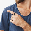 Temperature Ring Unisex Titanium Steel Finger Knuckle Ring (US 12 Black) Newly