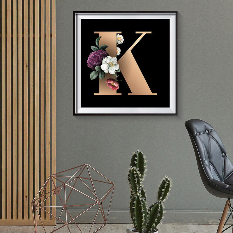 5D DIY Diamond Painting Letter K Full Round Drill Mosaic Picture (B2879) Newly