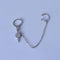 Earring Eardrop Earrings Tassel Chain Six-Pointed Star Diamonds Long Ear Clips