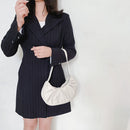 Folds Design Small Shoulder Armpit Bags for Women Nylon Solid Color Pleated Tote