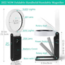 with LED Light and Stand Shatterproof Magnify Glass Handheld Foldable Magnifier