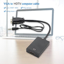 VGA Male to HDMI-compatible Female Adapter Converter with 3.5mm Audio Input