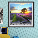 5D DIY Diamond Painting Sunrise Flower Sea Full Round Drill Home Art Pictures
