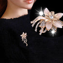 Chic Flower Crystal Enamel Brooch Clothing Pin Suits Dress Banquet Gift Newly