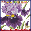 14CT Partial Cross Stitch Purple Flower Counted DIY Embroidery Kits Handmad