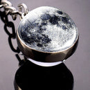 Solar System Metal Pendant Galaxy Earth Mars Glass Moon Keychain (Moon) Newly