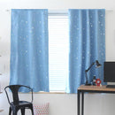 2pcs 100 X 130 cm Stars Blackout Curtain Living Room (Dark Blue)