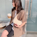 Fashion Women Pure Color Underarm Hobos Bags Top-handle Handbag (Beige)