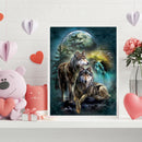 Frameless Oil Paint By Numbers Wolf DIY Canvas Picture Craft Kit for Home Newly