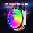 SNOWMAN 2 Heat Pipes CPU Cooler PC Quiet Radiator for Intel LGA (4 Pin RGB)
