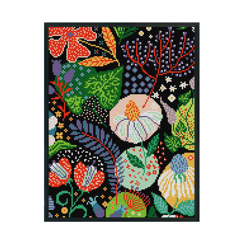 28x34cm DIY Flower Stamped Cross Stitch Kits 14CT 2 Strands Needlework Set
