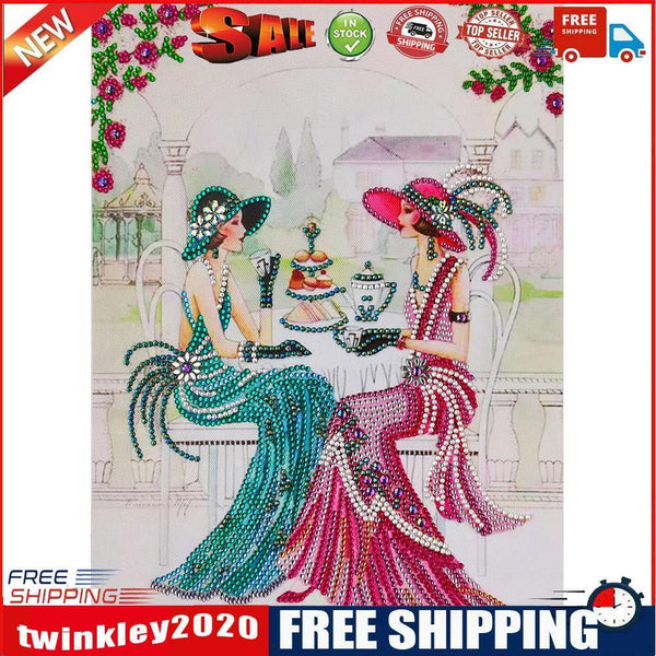 Special Shaped Diamond Painting Partial Drill Noble Lady DIY Picture (Y017)