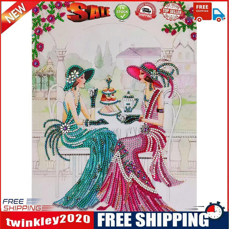 Special Shaped Diamond Painting Partial Drill Noble Lady DIY Picture (Y017)