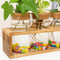 Wooden Frame Glass Vase Flower Arrangement Plant Flower Pot Hydroponic Vase
