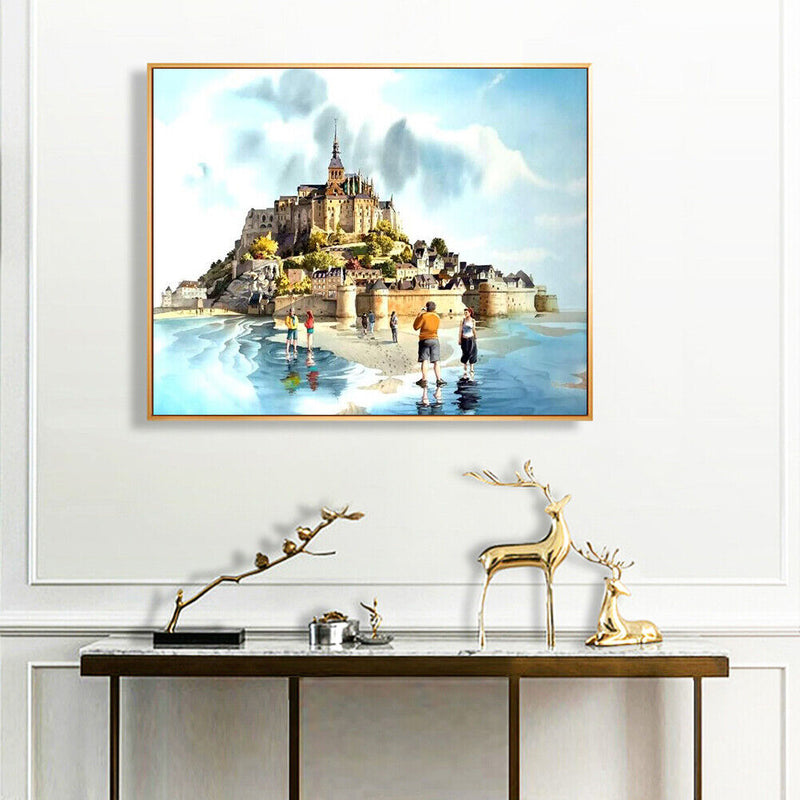 Castle Oil Paint By Numbers Kit DIY Acrylic Painting on Canvas Frameless