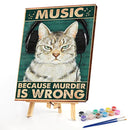 Retro Cat Poster Frameless Picture Oil Paint By Numbers Hand Painted Picture