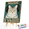 Retro Cat Poster Frameless Picture Oil Paint By Numbers Hand Painted Picture