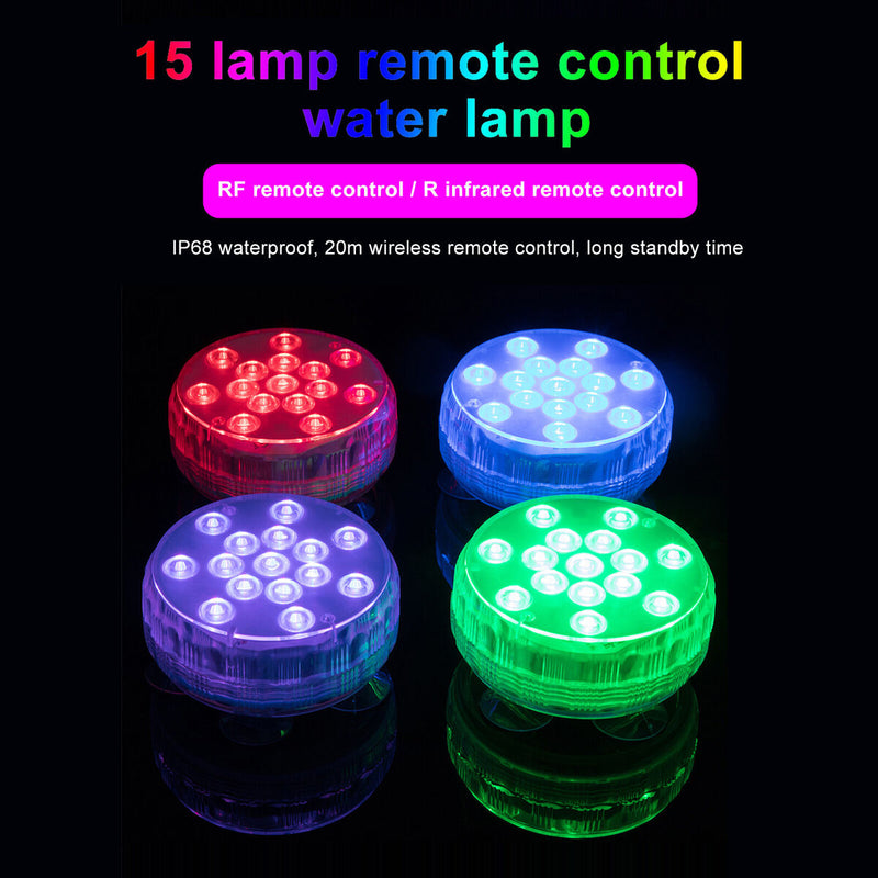 Submersible LED Lights for Pool Battery Powered with Magnets & Suction Cups
