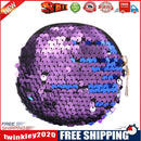 Multi Sequins Coin Wallet Women Change Purse Girl Round Clutch Bags (Purple