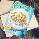 4pcs DIY 5D Diamond Painting Gift Easter Greeting Fixed Cards Party Mosaic Kit
