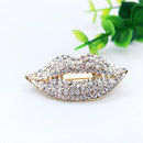 UEB Sexy Elegant Women's Crystal Lips Costume Brooches Creative Kiss Pin Schmuc