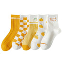Breathable Sweet Stockings Orange Series Socks Tube Socks Clothing Accesories