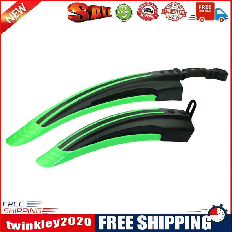 2pcs MTB Bike Mudguard Wings Set Cycling Bicycle Front Rear Fenders (Green)