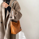 Fashion Women Messenger Tote Bag Solid PU Casual Shoulder Handbag Bucket Satchel