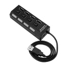 USB Hub 480Mbps High Speed Multi USB 2.0 Adapter Expander Splitter with Switch
