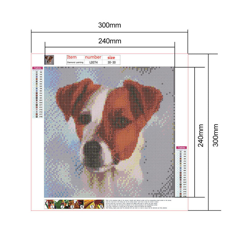 5D Full Round Diamond Painting Animals diy Cross Stitch (Dog-LD274) Newly