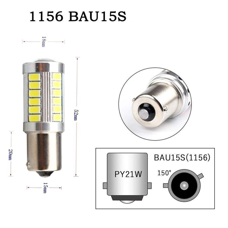 DRL White Brake 150° 1156 BAU15S PY21W LED Tail Lights Turn Signal Bulbs