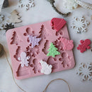 12-Cavity Christmas Snowman Silicone Mold Fondant Chocolate Cake Baking Mould