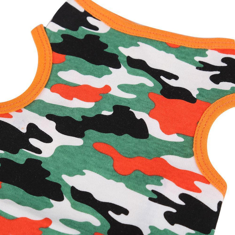 Camouflage pet shirt dresses summer cotton dog puppy vest spring outfit