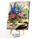 Painting By Numbers DIY Flower Bouquet Hand Painted Canvas Oil Art Picture Kit