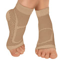 2pcs Sport Ankle Compression Sleeve Elastic Ankle Brace Guard (Nude S/M) Newly