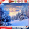 Canvas Paint By Numbers Snow Forest Oil Hand Painted Drawing Kit Home Decor
