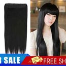 Addorable Girl Lady Long Straight Clip On Hair Extension Black Fibre  60cm