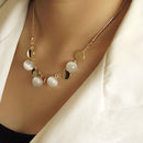 Fashion Bohemian Style Opal Beads Tassel Pendant Clavicle Chain Necklace