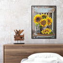 Frameless Oil Paint By Numbers DIY Sunflower Picture Craft Kit for Living Roo