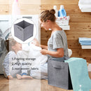 Storage Basket Bins - Foldable Storage Boxes with Handles - Rectangular (Grey)